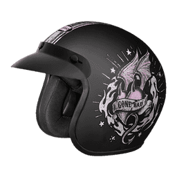 Studds Jetstar Classic D6 Good Girl Gone Bad Matt Black L Helmet