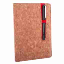 Cork Eco Friendly A5 Notebook With Colored Pen Slot