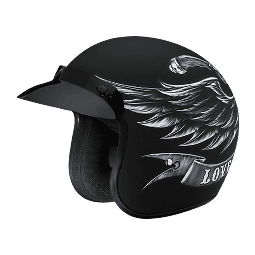 Studds Jetstar Classic D9 Matt Black Love It L Helmet