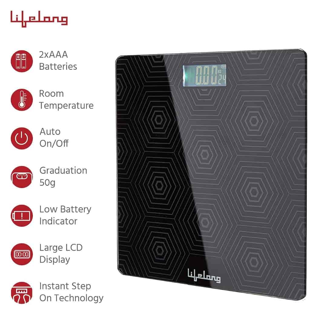 Lifelong Digital Weighing Scale|Glass Weighing Scale Machine